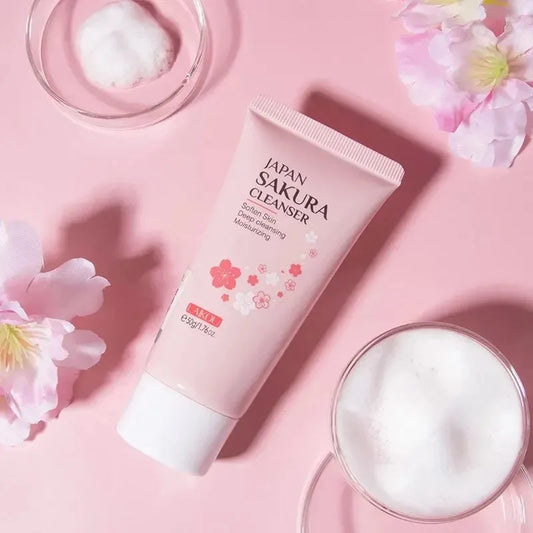 LAIKOU Sakura Cleanser Gentle Deep Cleaning Oil Control Moisturizing Shrink Pores Face Skin Care 50g