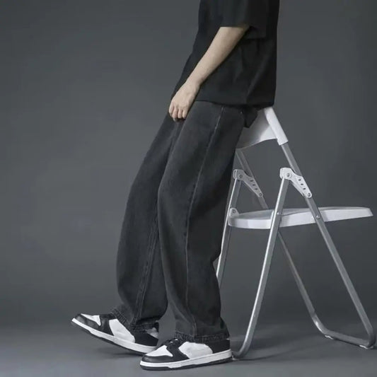 Straight-legged Men Jeans Men Denim Overalls Men's Wide Leg Baggy Jeans