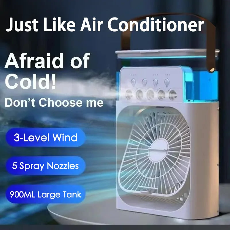 Air Conditioner Fan Mini Cooler Home House LED Humidifier